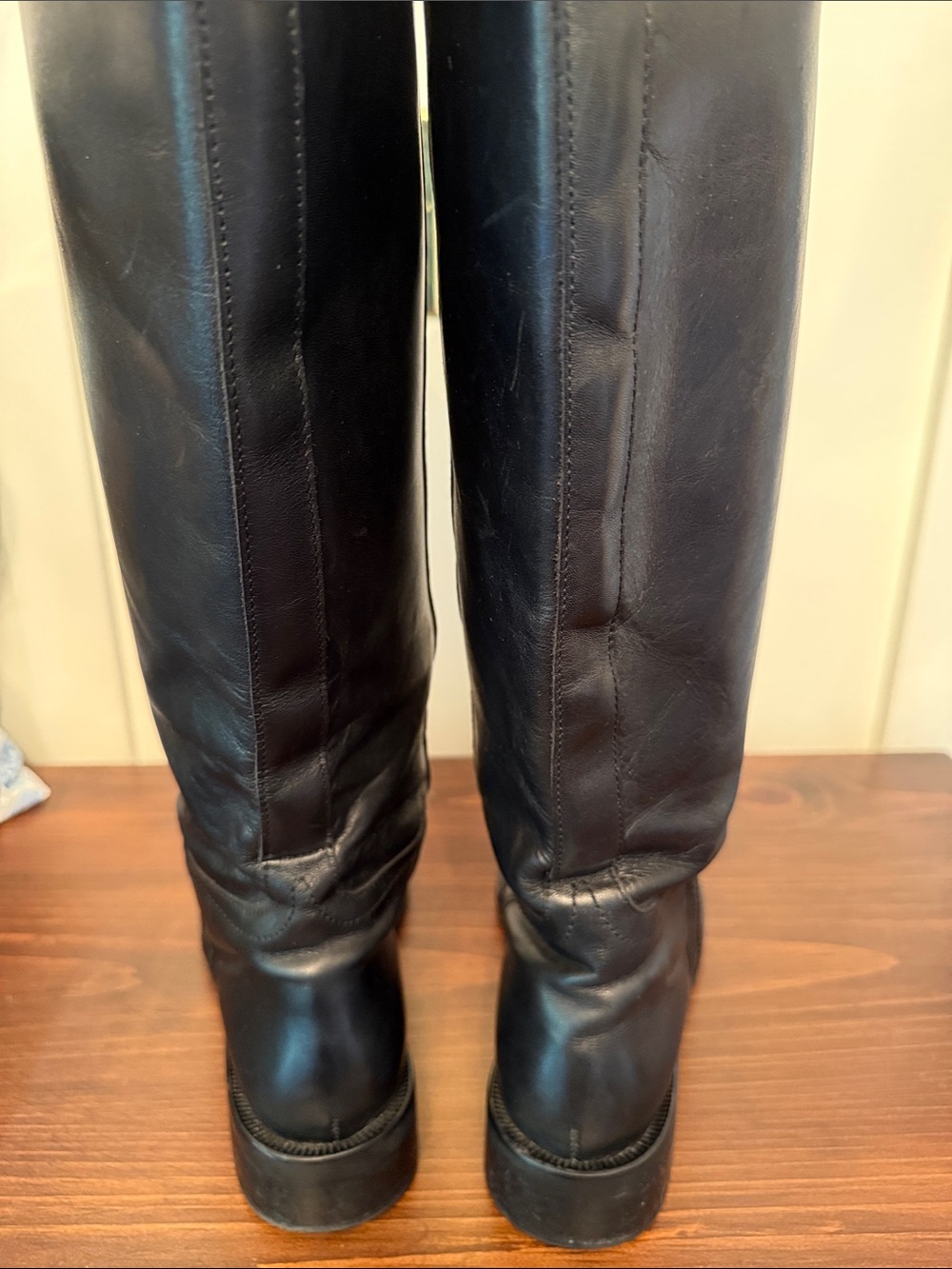 Zara Black Leather Tall Equestrian Riding Boots Size 40 US 9 - Picture 8 of 16